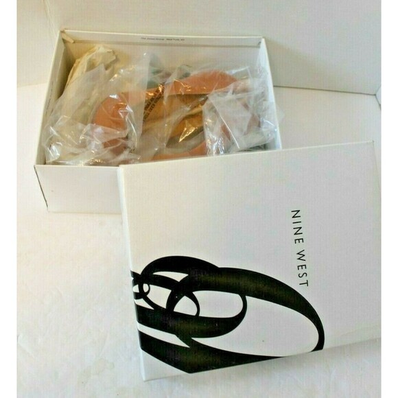 Nine West Heels Tan Canvas Pumps Chunky Braided Boho Shoes w/Box Sz 6.5 M - Picture 2 of 9